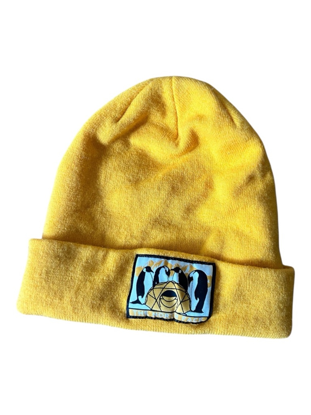 The North Face Yellow Beanie Hat Penguin Graphic Unisex - One Size
